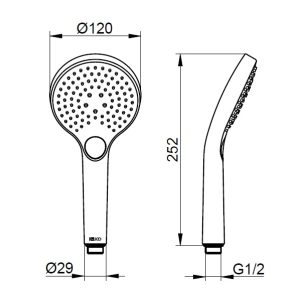 Keuco - IXMO Hand Shower with Triple Spray Functions - spec