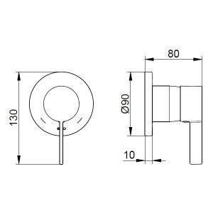 Keuco - IXMO Pure Single Lever Mixer DN 15 with Round Rosette - spec