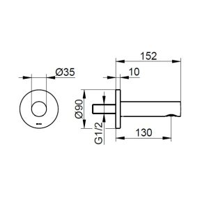 Keuco - IXMO Round Bath Filler 152mm - spec