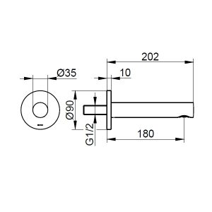 Keuco - IXMO Round Bath Filler 202mm - spec