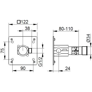 Keuco - IXMO Universal Installation Unit Concealed - spec