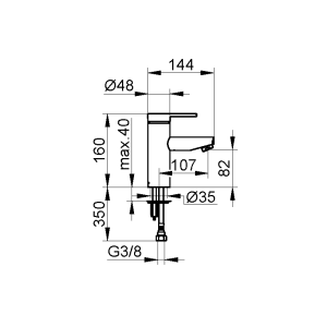 Keuco - Plan Blue Basin Mixer 90 without Pop-Up Waste - spec