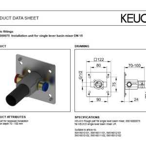 Keuco - Rough Part for 52916 & 59516 - spec