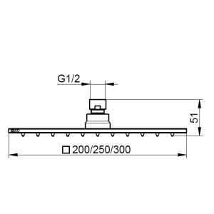 Keuco - Squared Overhead Shower - spec