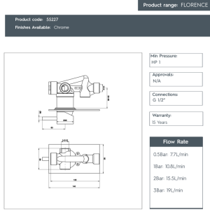 JTP - Florence Single Lever Manual Valve -55227-spec