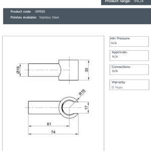 JTP-Inox Wall Bracket - IX9920-spec