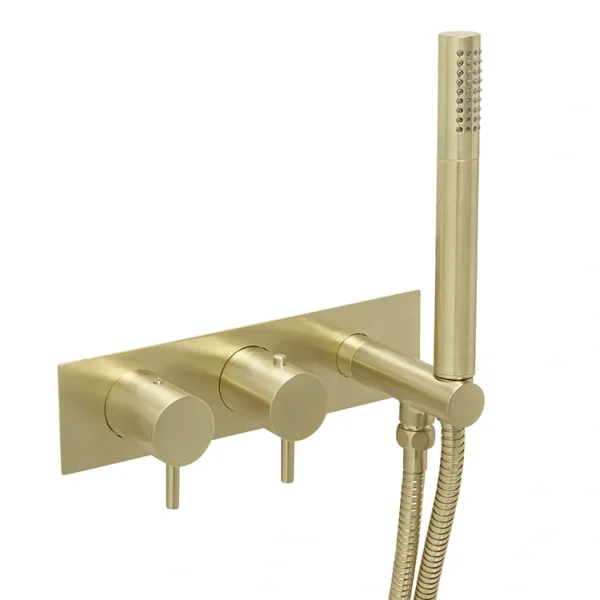 JTP - VOS 2 Outlet Concealed Thermostatic Shower Valve with Hand Shower in Brushed Brass