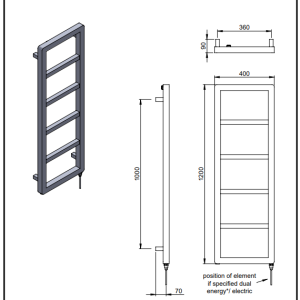 Vogue - Zenith Towel Radiator - IN007 -spec