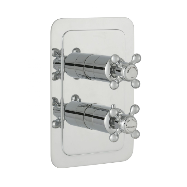 JTP - GROSVENOR CROSS 1 Outlet Concealed Thermostatic Shower Valve in Chrome - 76651 -