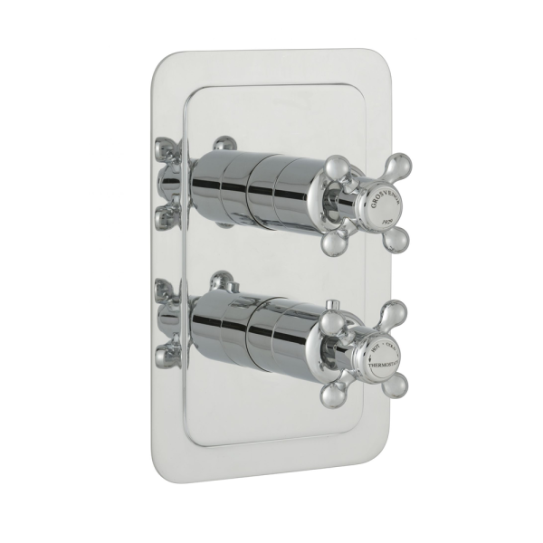 JTP - GROSVENOR CROSS 2 Outlet Concealed Thermostatic Shower Valve in Chrome - 76671