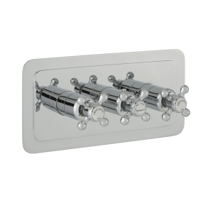 JTP - GROSVENOR CROSS 3 Outlet Horizontal Concealed Thermostatic Shower Valve