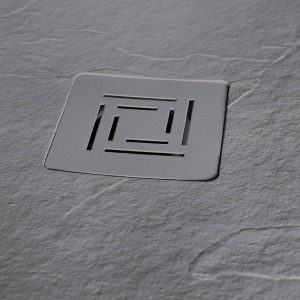 Merlyn - Truestone Rectangle Shower Tray in Fossil Grey waste