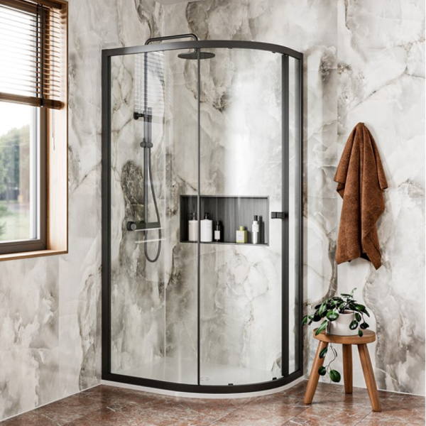 Crosswater - Clear 6 Quadrant Single Door in Slate