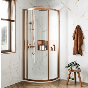 Crosswater - Clear 6 Single Door Quadrant Shower Enclosure in Brushed Bronze