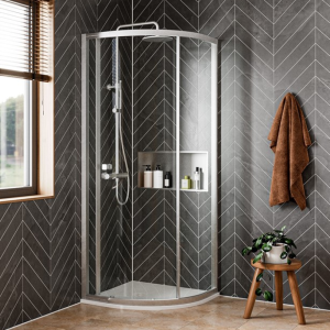 Crosswater - Clear 6 Single Door Quadrant Shower Enclosure in Brushed Nickel