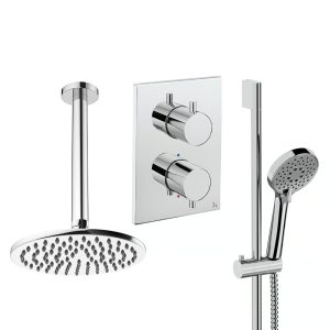 Crosswater - Crossbox Shower Set 4 with 200mm Ceiling Mounted Overhead & Riser Rail