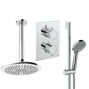 Crosswater - Crossbox Shower Set 4 with 300mm Ceiling Mounted Overhead & Riser Rail
