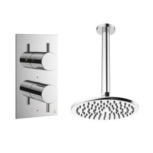 Crosswater - Design Fixed Head Shower Set 1 with 200mm Ceiling Mounted Overhead & 1 Outlet Valve