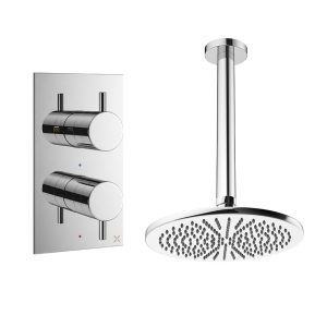 Crosswater - Design Fixed Head Shower Set 1 with 300mm Ceiling Mounted Overhead & 1 Outlet Valve