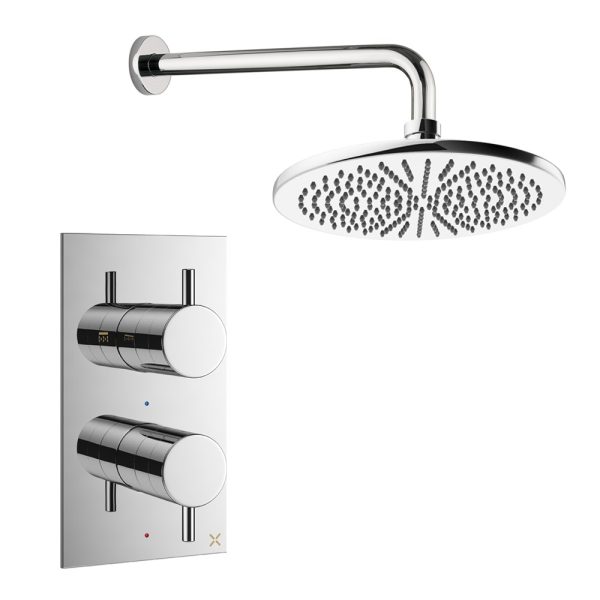 Crosswater - Design Fixed Head Shower Set 1 with 300mm Wall Mounted Overhead & 1 Outlet Valve - DESET1C300