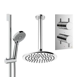 Crosswater - Design Shower Set 4 with 200mm Ceiling Mounted Overhead & Riser Rail