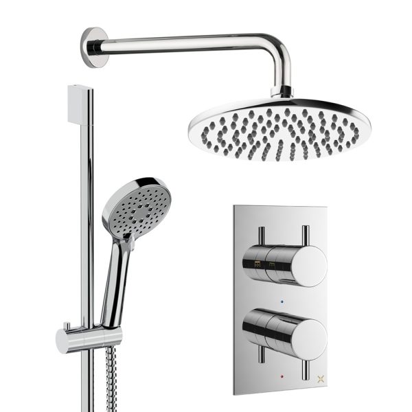Crosswater - Design Shower Set 4 with 200mm Wall Mounted Overhead & Handset - DESET4C200