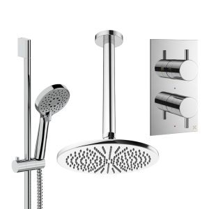 Crosswater - Design Shower Set 4 with 300mm Ceiling Mounted Overhead & Riser Rail
