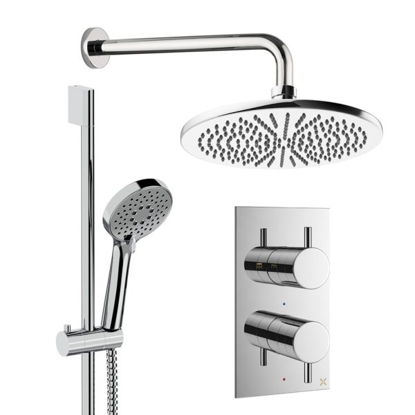 Crosswater - Design Shower Set 4 with 300mm Wall Mounted Overhead & Handset - DESET4C300