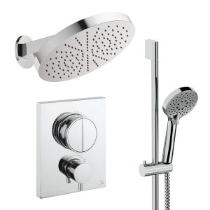 Crosswater - Crossbox Push Shower Set 5 with 300mm Wall Mounted Overhead & Riser Rail