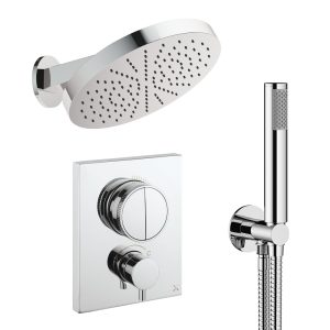 Crosswater - Crossbox Push Shower Set 6 with 300mm Wall Mounted Overhead & Handset