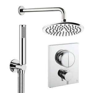 Crosswater - Crossbox Push Shower Set 1 with 200mm Wall Mounted Overhead & Handset