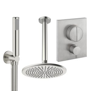 Crosswater - Crossbox Push Shower Set 1 with 300mm Ceiling Mounted Overhead & Handset