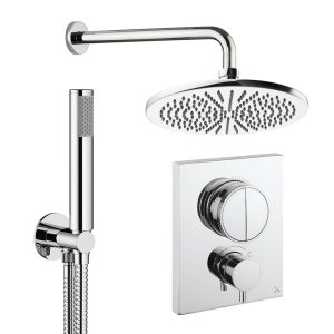 Crosswater - Crossbox Push Shower Set 1 with 300mm Wall Mounted Overhead & Handset