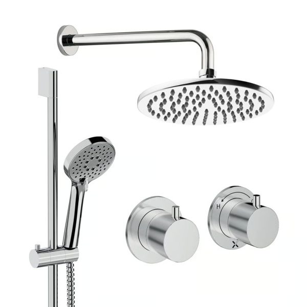 Crosswater - Module Shower Set 2 with 200mm Wall Mounted Overhead & Riser Rail - MODSET2C200