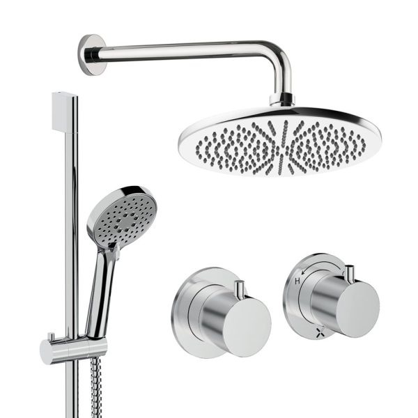 Crosswater - Module Shower Set 2 with 300mm Wall Mounted Overhead & Riser Rail - MODSET2C300