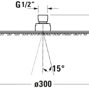 Duravit - 300mm 1 Jet Overhead Shower - UV0660020010 - spec