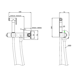 Crosswater - Douche Mixer Valve With Handset & Holder Kit - spec