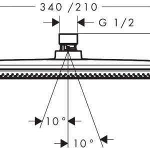 Hansgrohe - Raindance Alive Q Overhead Shower 210-340 1Jet - spec