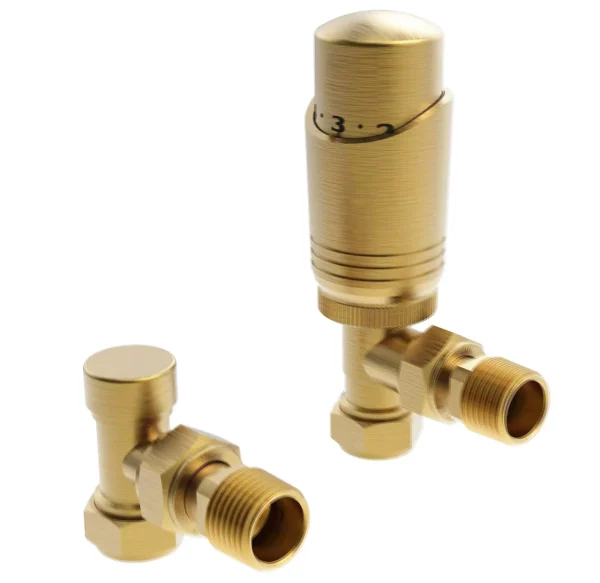Vogue - Arne Thermostatic Angled Valves VL004 in Brushed Brass - VL004 15MMTRVAP-FBB